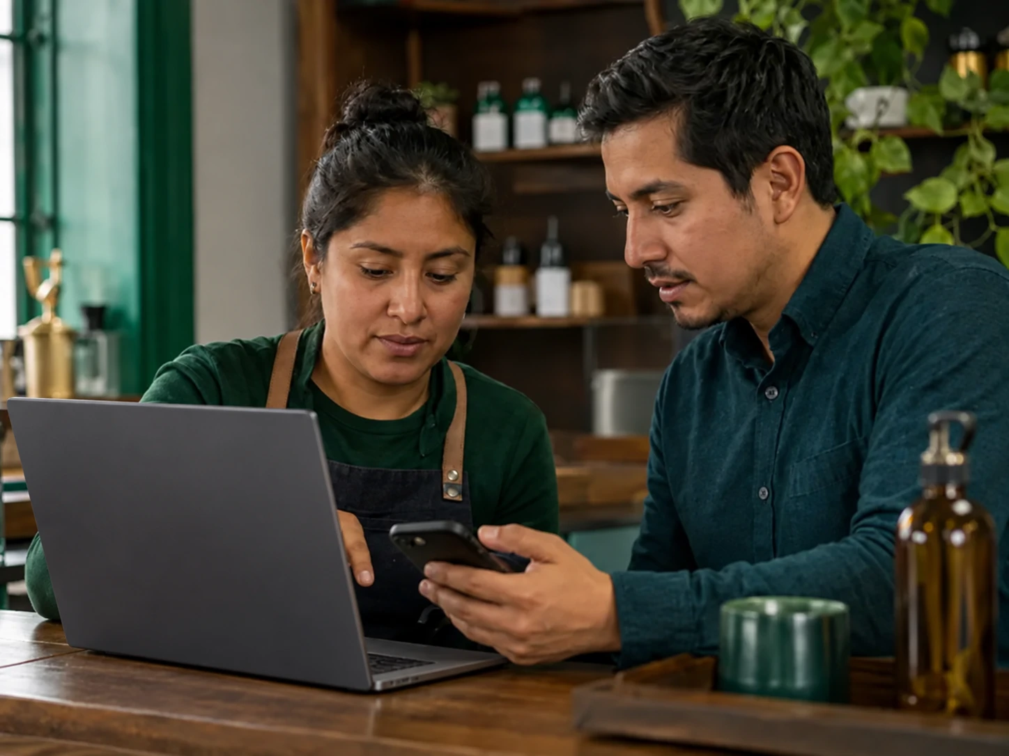 Una emprendedora organiza citas con ayuda de herramientas digitales